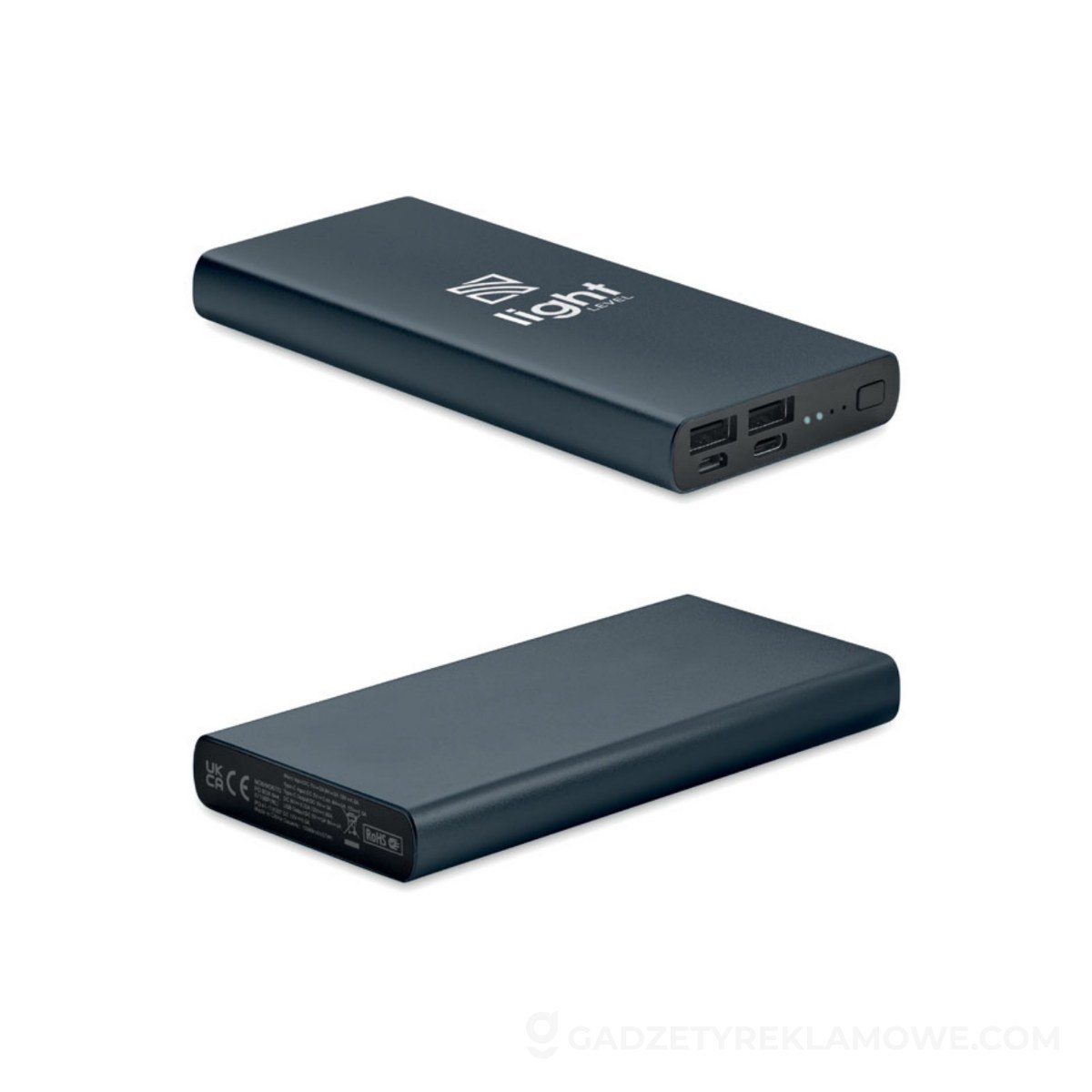 Power bank 10000 mAh POWERFLAT 8 C - ciemnogranatowy