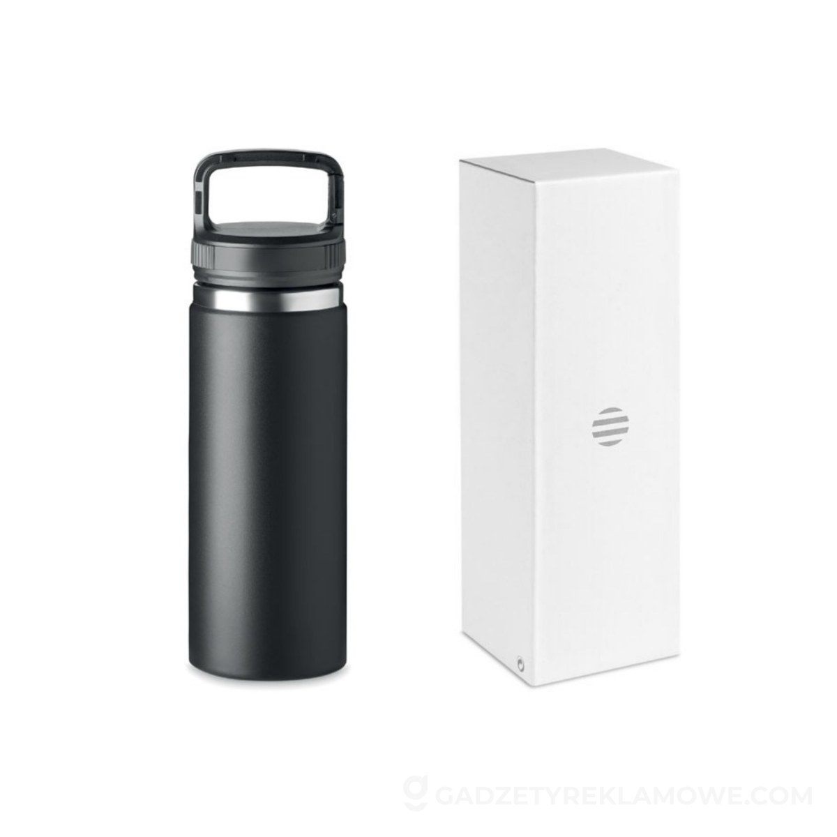 Gadżety reklamowe Krotoszyn 4 Butelka dwuścienna 500 ml CLEO - czarna