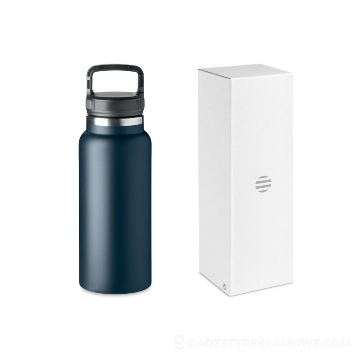 Gadżety reklamowe Lubliniec 10 Butelka dwuścienna 970 ml CLEO LARGE - ciemnogranatowa