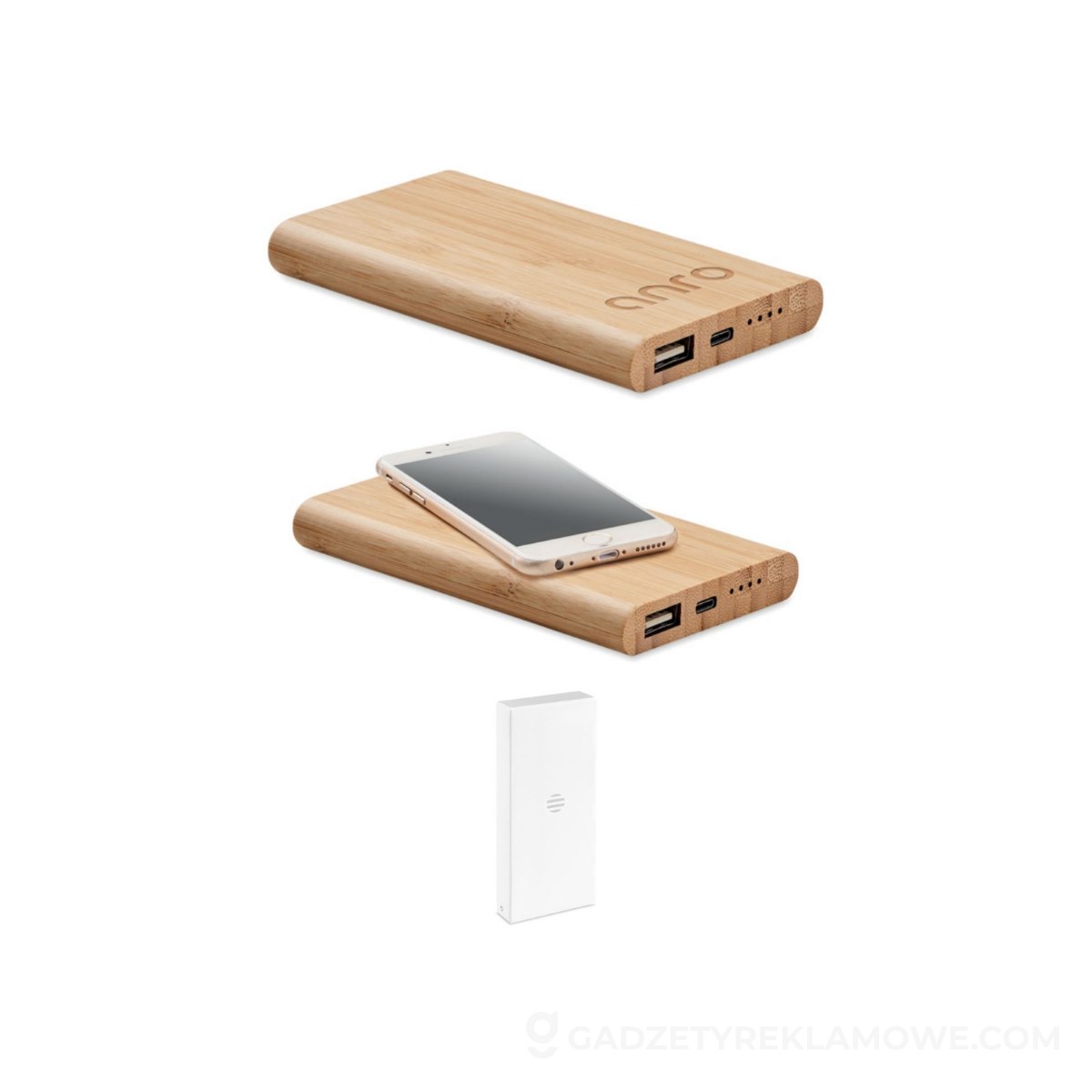 Bambusowy power bank 4000 mAh ARENAPOWER C - drewniany