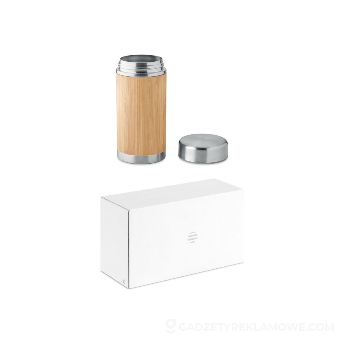 Dwuścienny pojemnik 600 ml NATUJAR - drewniany