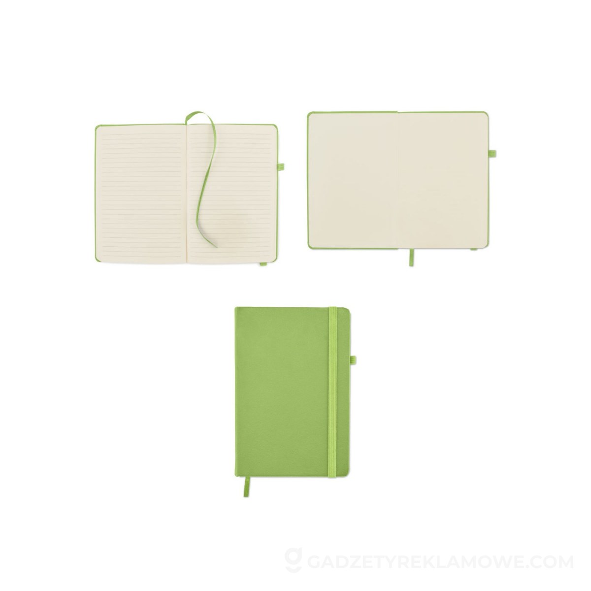 Notes A5 z recyklingowanego PU ARPU - limonkowy