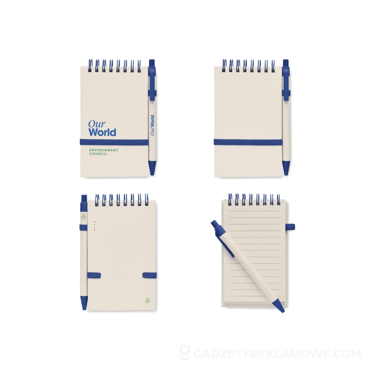 Notesy A6 z kartonu po mleku MITO SET - niebieskie