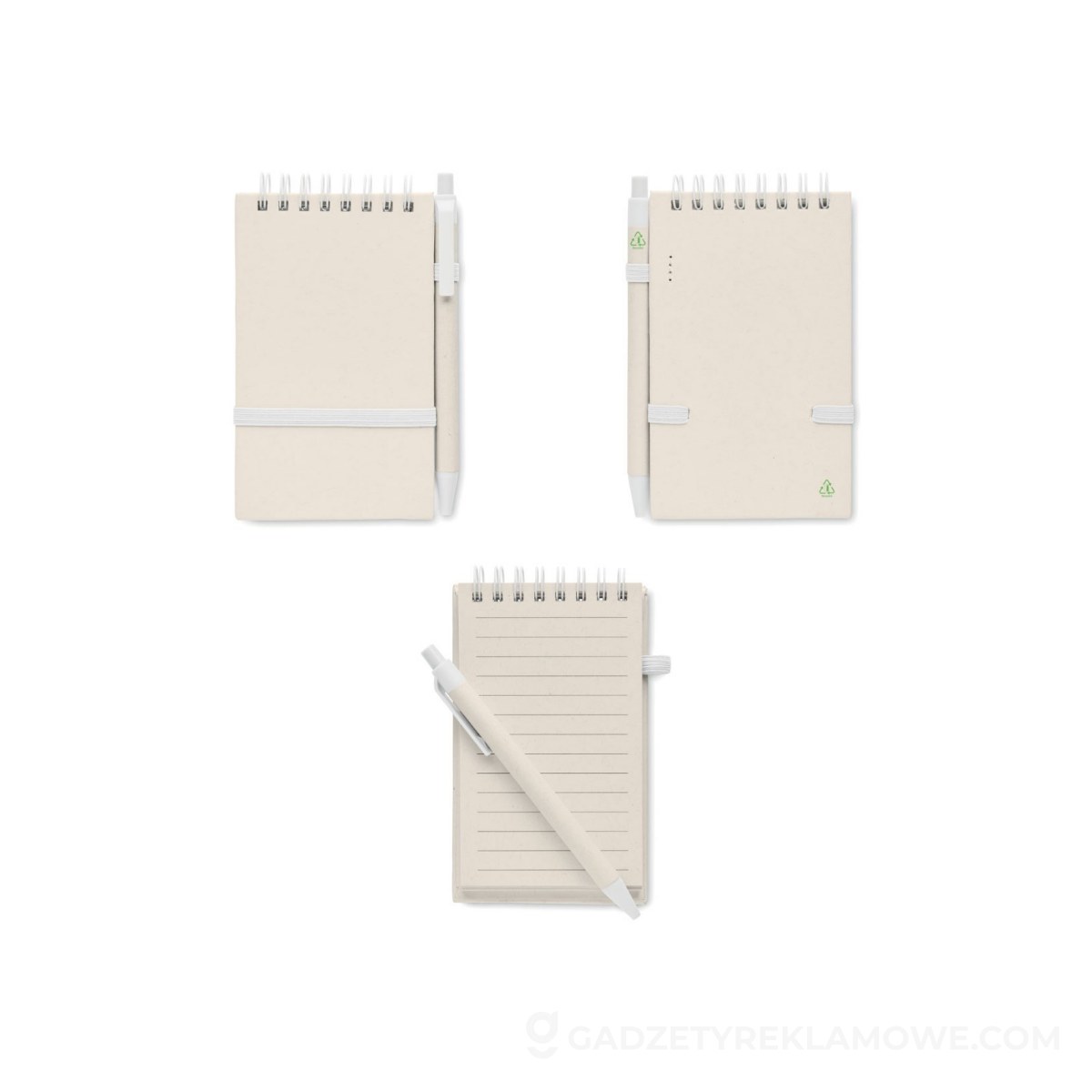 Notesy A6 z kartonu po mleku MITO SET - białe