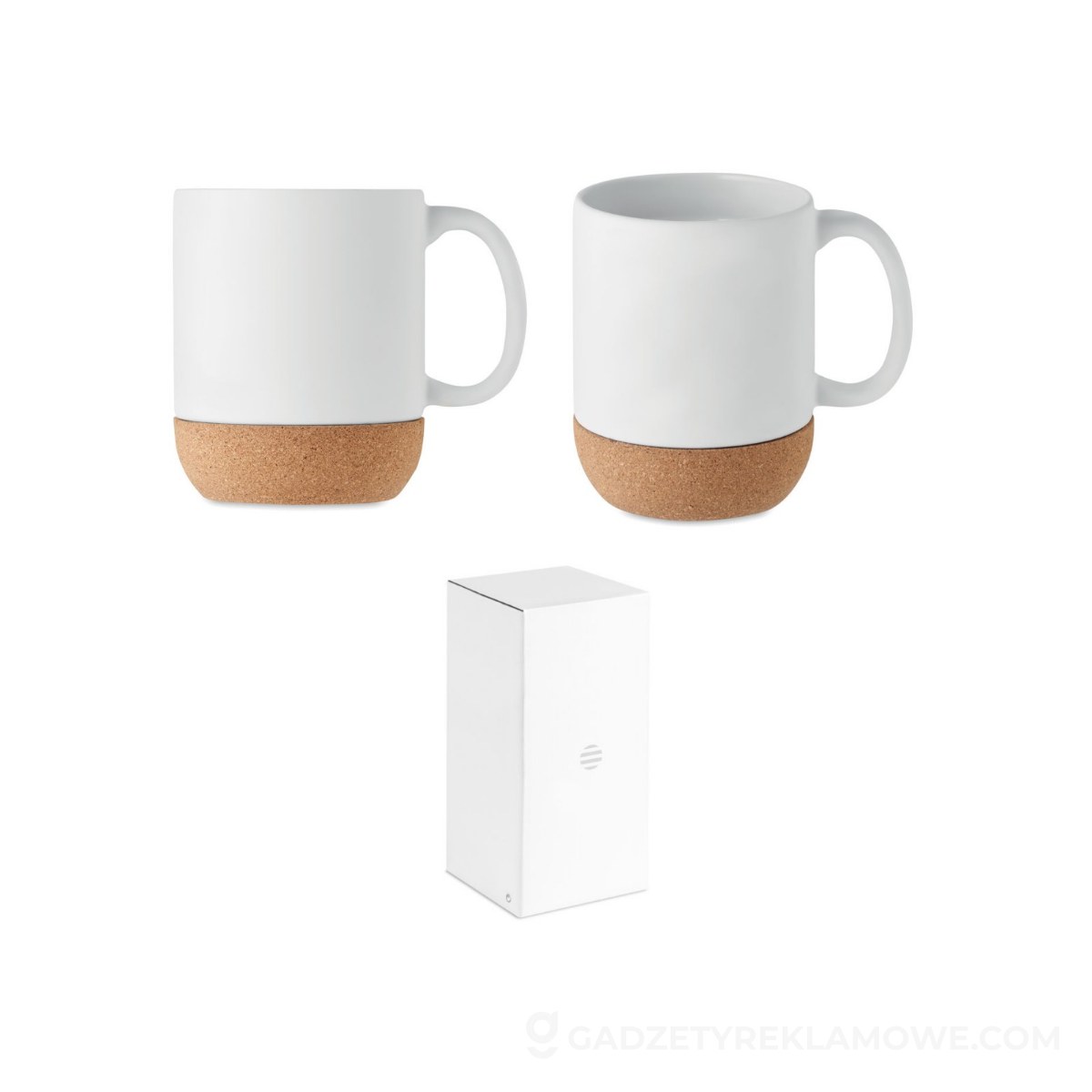 Ceramiczny kubek z korkiem MATT - biały