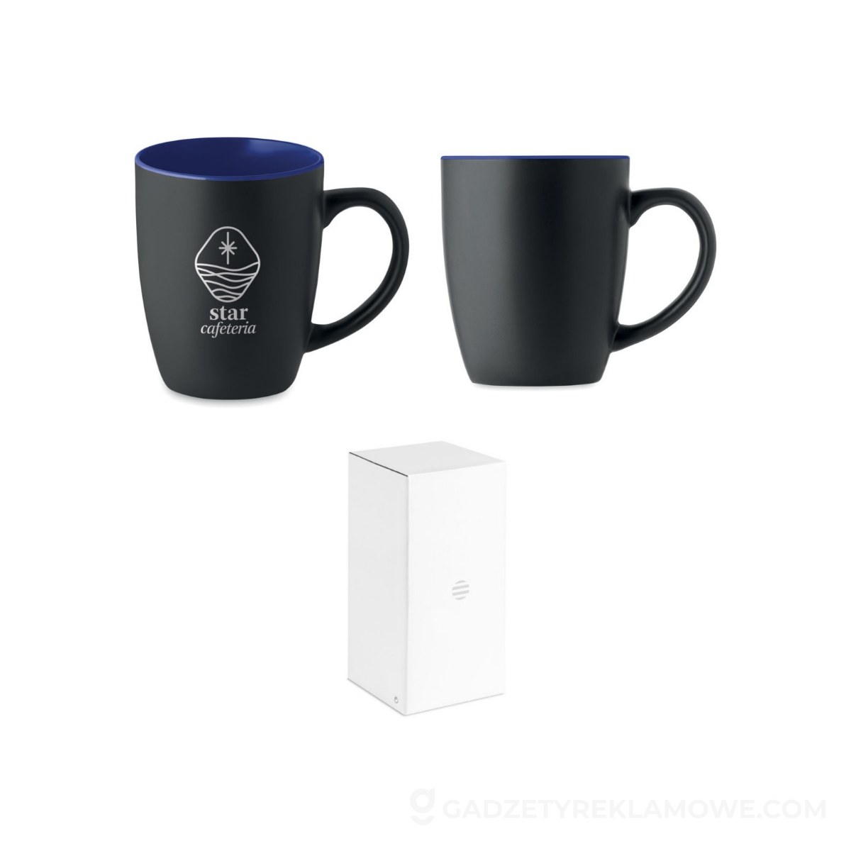 Dwukolorowy kubek ceramiczny LIM - ciemnogranatowy