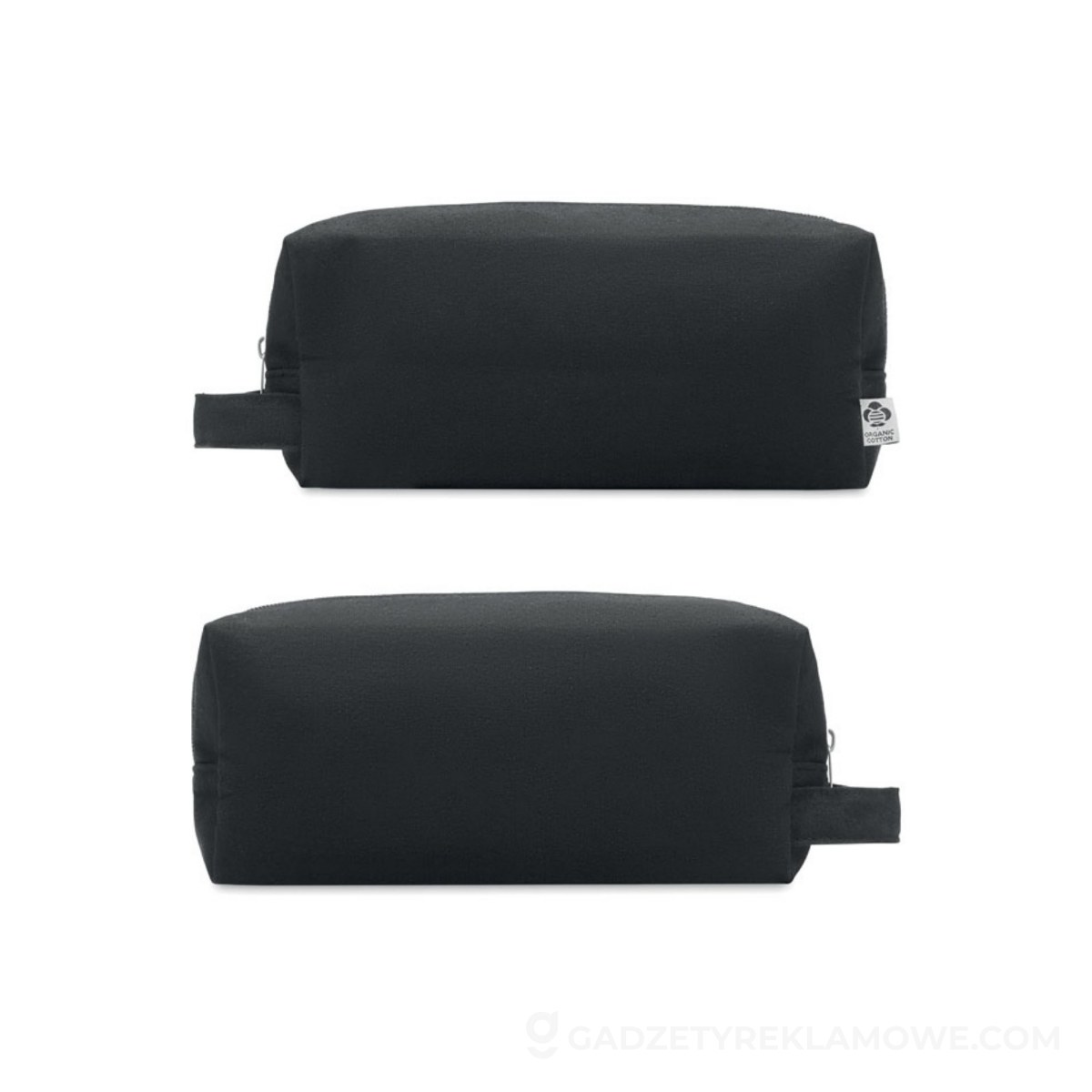 Płócienna kosmetyczka 220gr/m² BIA - czarna