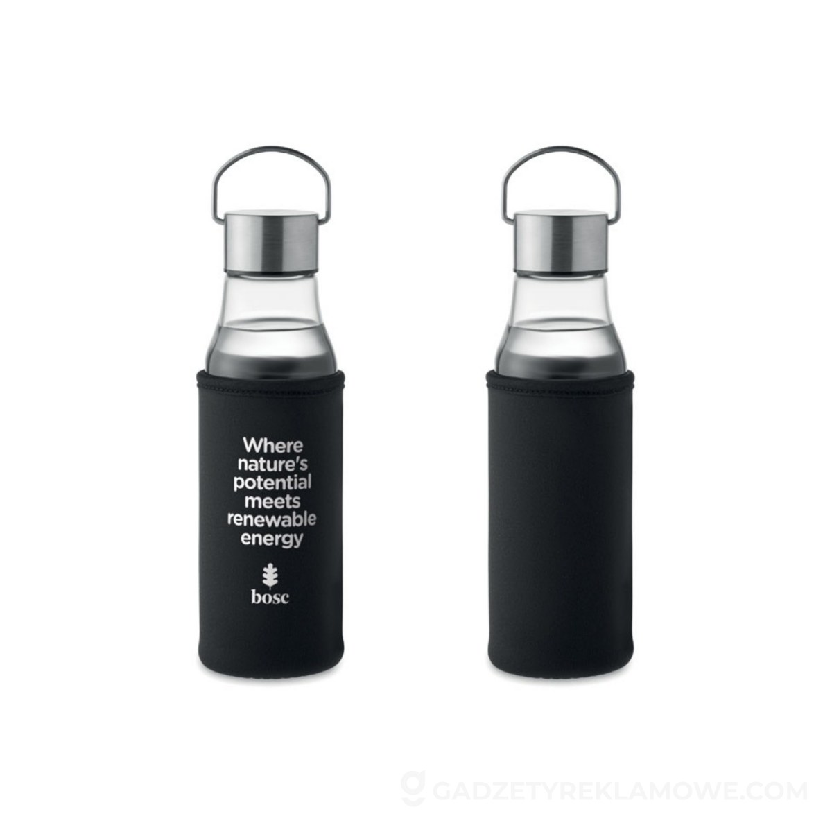 Gadżety reklamowe Sanok 5 Szklana butelka 500 ml NIAGARA - przezroczysta