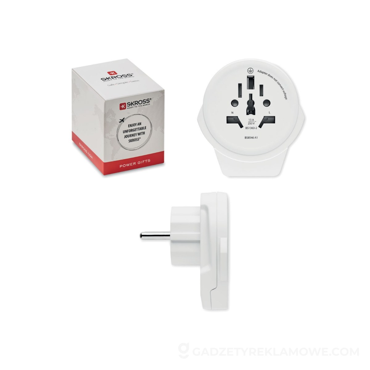 Adapter z USB World to Europe WORLD TO EUROPE - biały