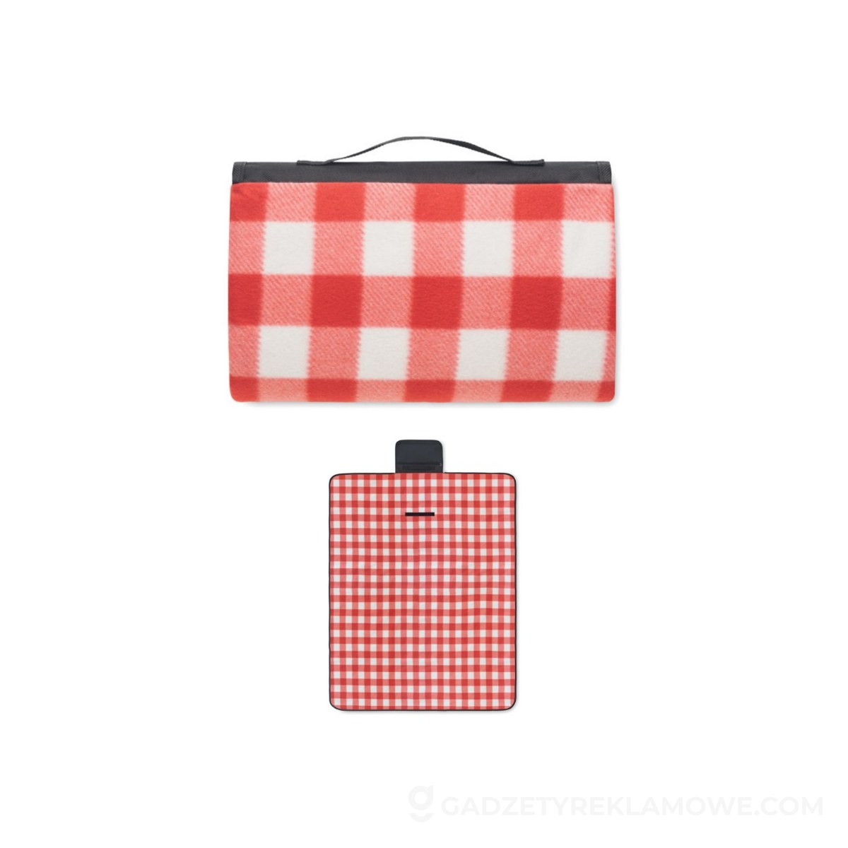 Gadżety reklamowe Jarocin 6 Koc polarowy RPET 150 gr/m² CALY - czerwony