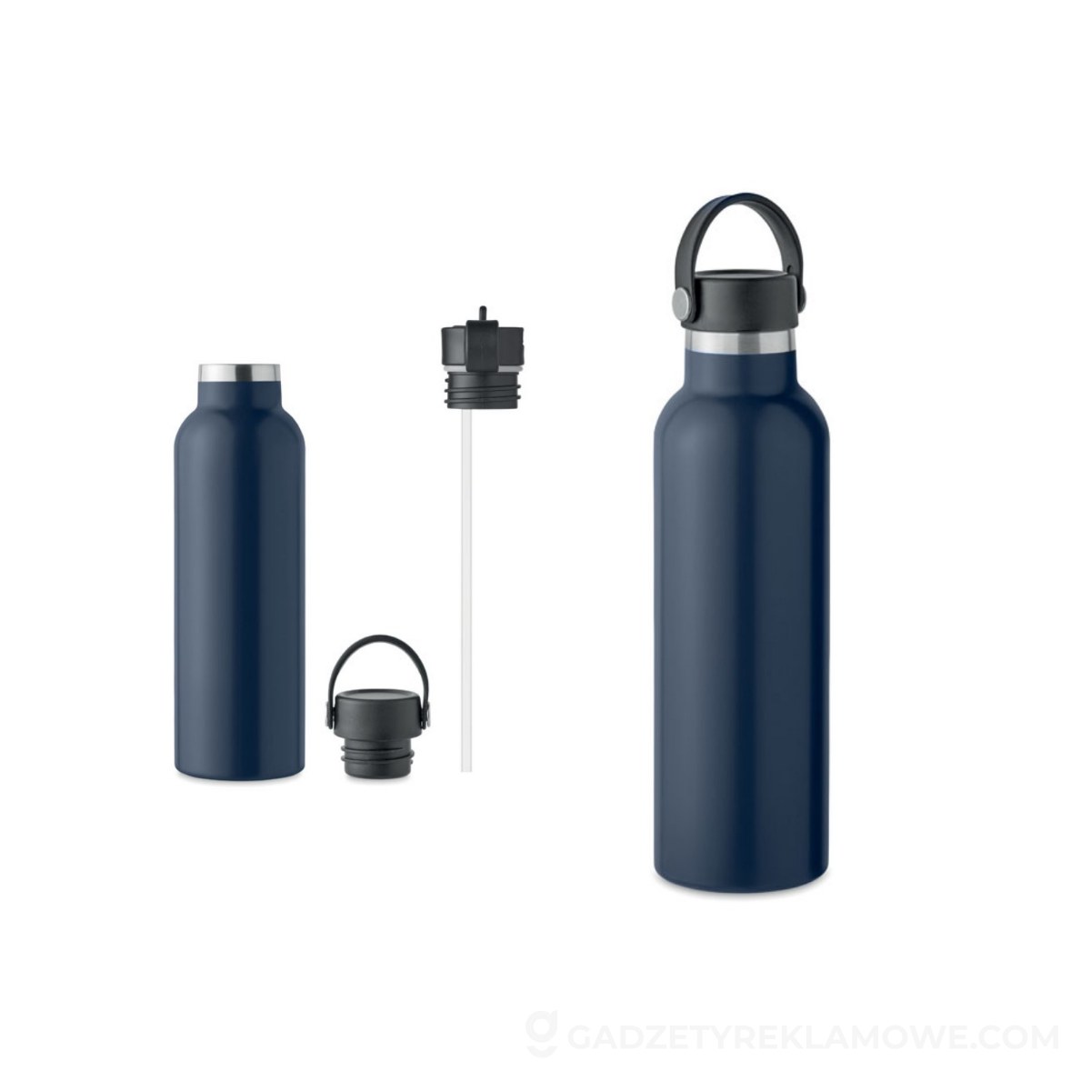 Butelka podwójna ścianka 700ml BOALI - ciemnogranatowa