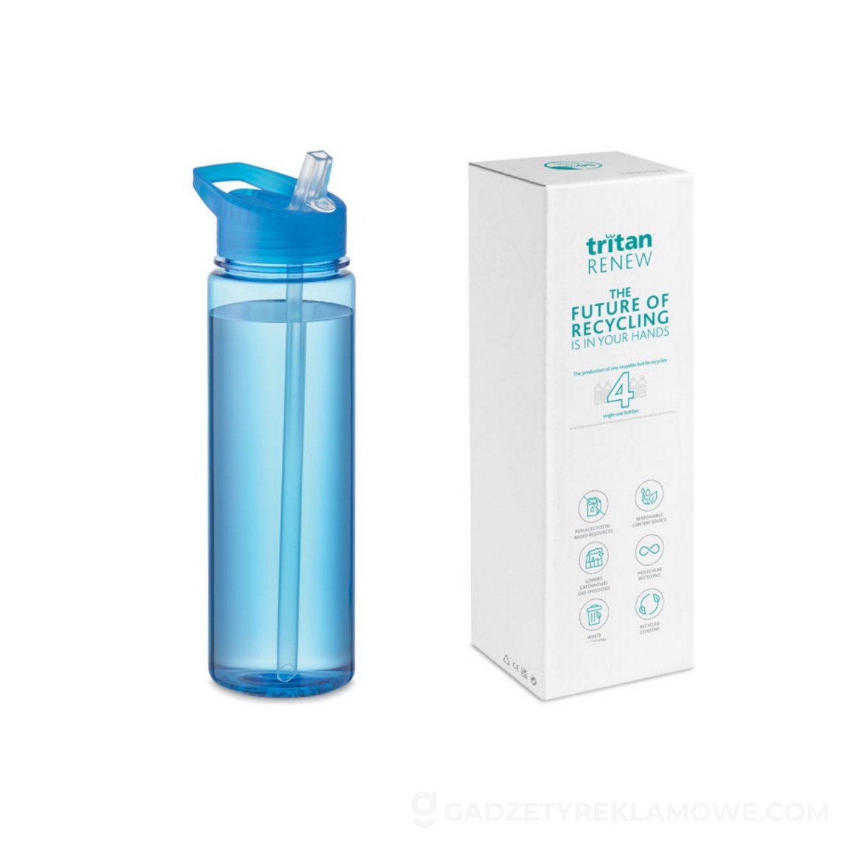 Butelka Tritan Renew™ 650 ml BAY - przezroczysta niebieska