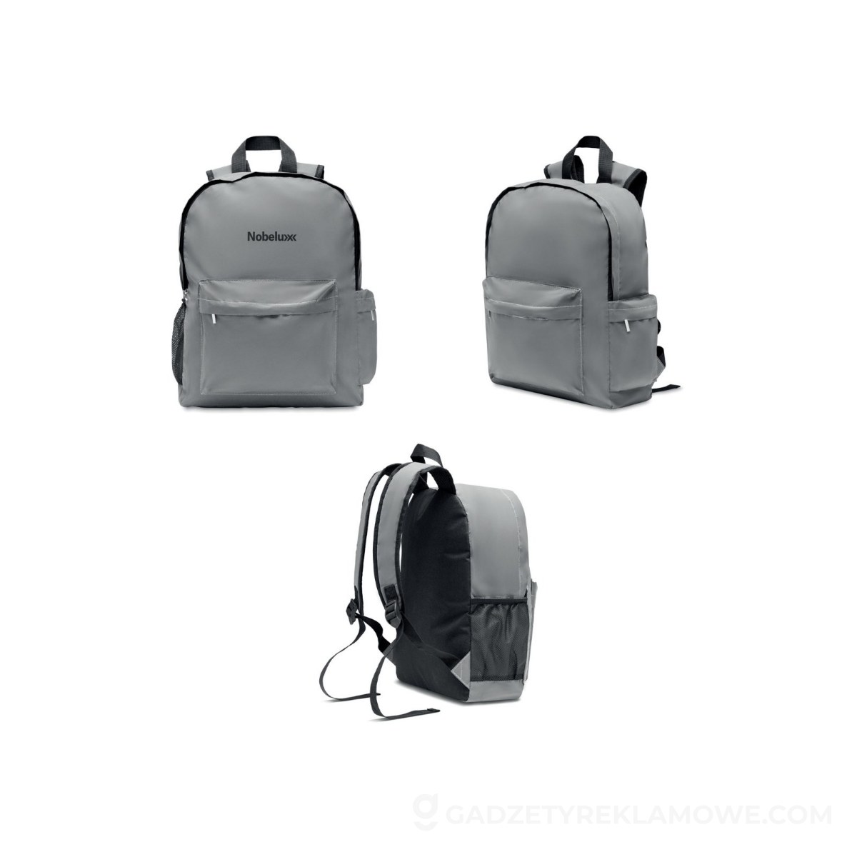 Plecak odblaskowy 190T BRIGHT BACKPACK - srebrny