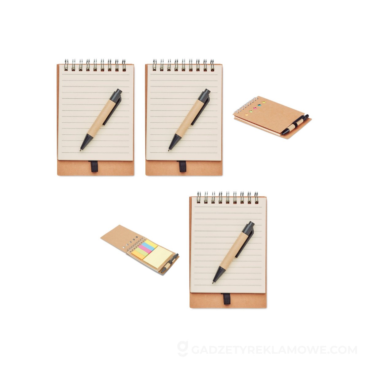Gadżety reklamowe Słupsk 9 Notes z długopisem oraz koloro MULTIBOOK - beżowy