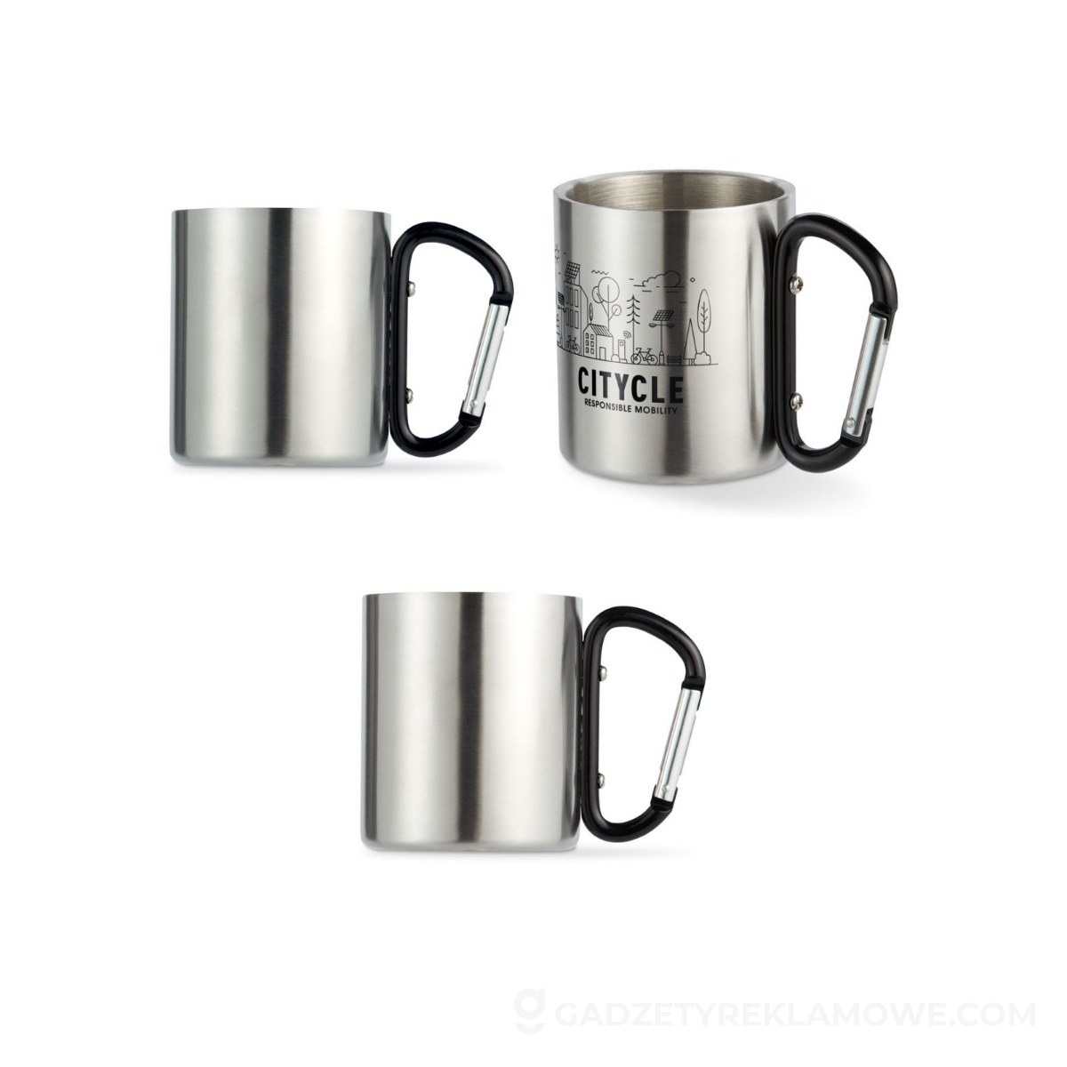 Metalowy kubek 220ml TRUMBO - czarny