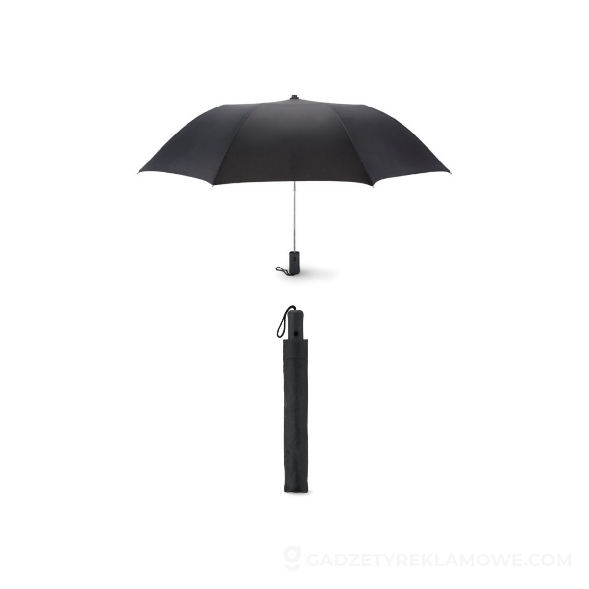Gadżety reklamowe Chełmno 4 Parasol automatyczny 21 cali HAARLEM - czarny