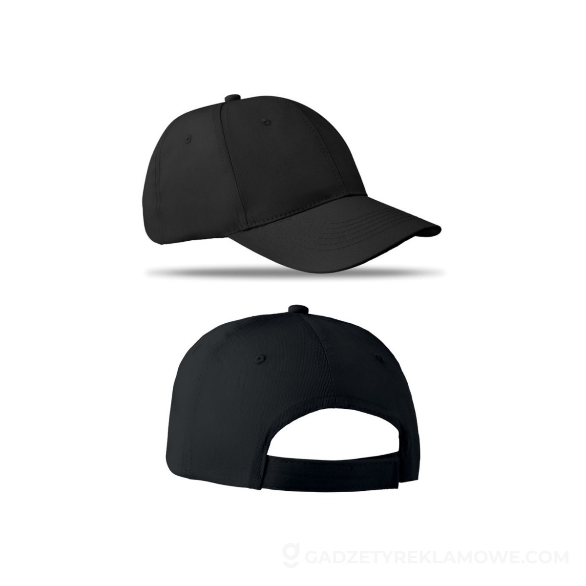 Gadżety reklamowe Sochaczew 9 Czapka baseballowa 6 paneli BASIE - czarna