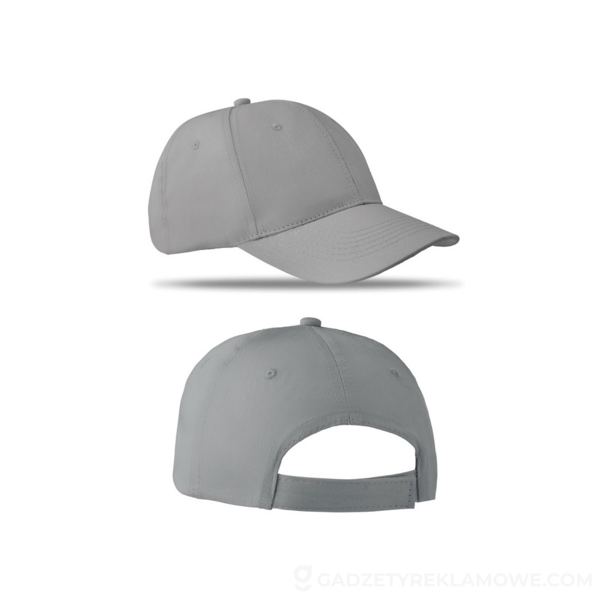 Czapka baseballowa 6 paneli BASIE - szara