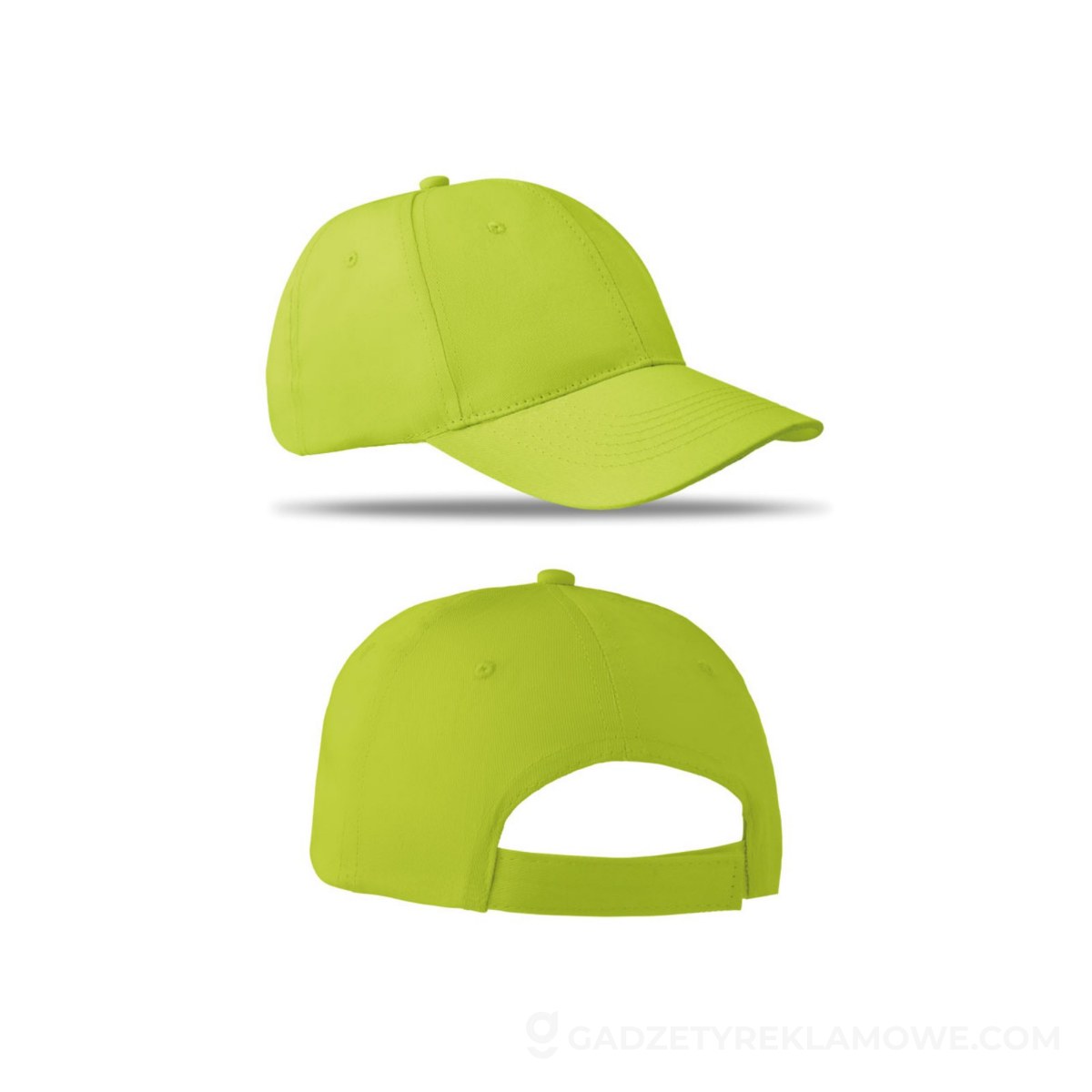 Czapka baseballowa 6 paneli BASIE - limonkowa