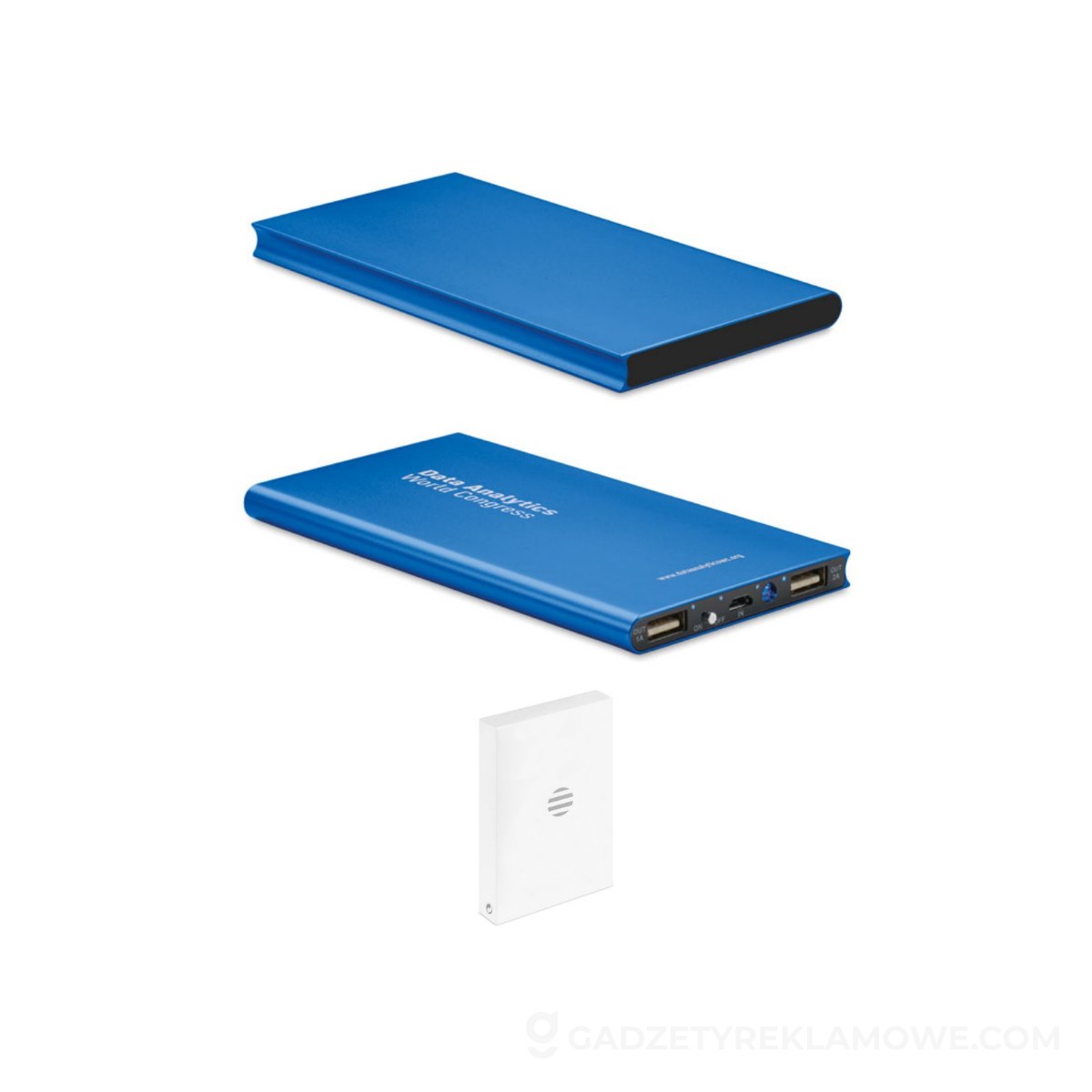 Power bank 8000mAh POWERFLAT8 - niebieski