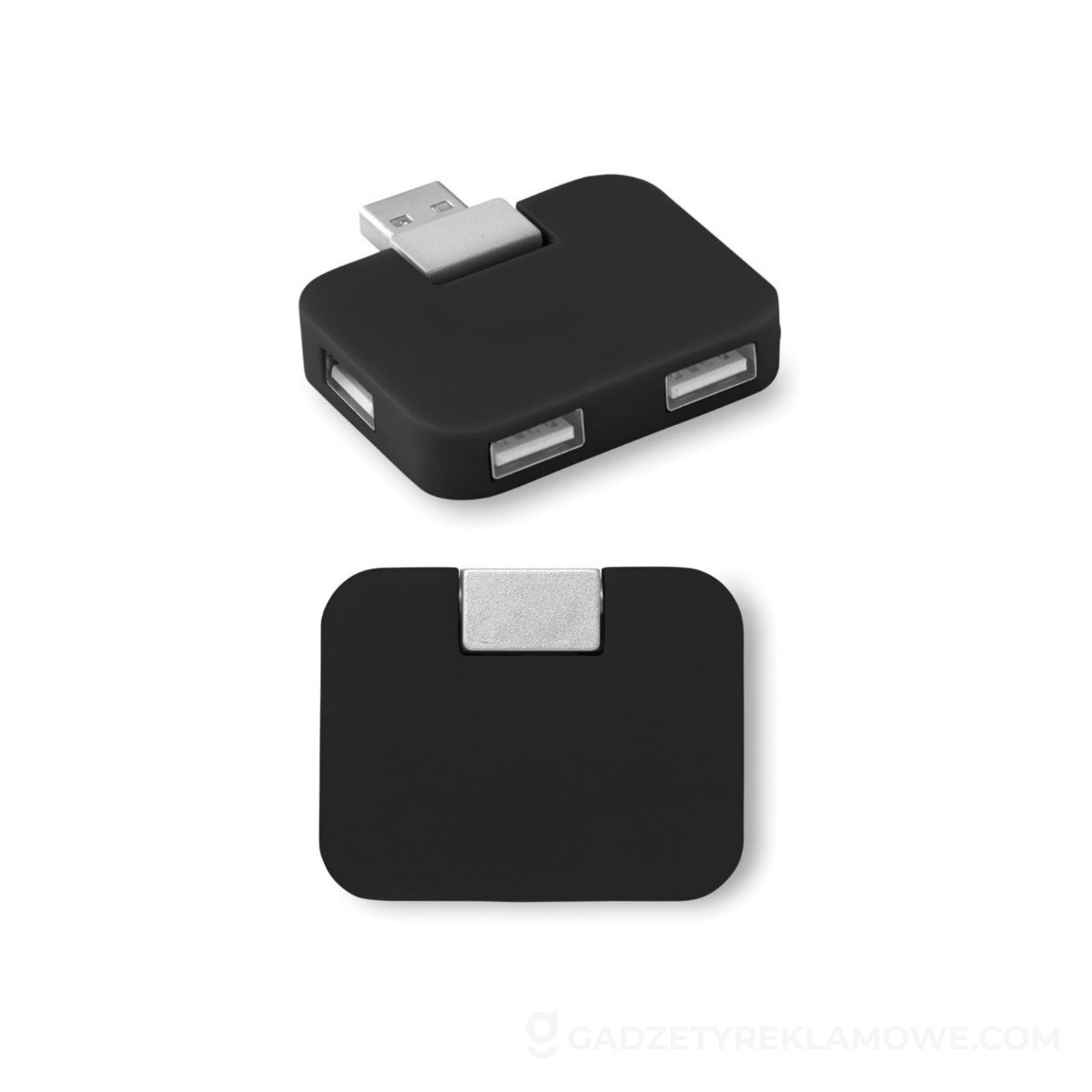 Hub USB 4 porty SQUARE - czarny