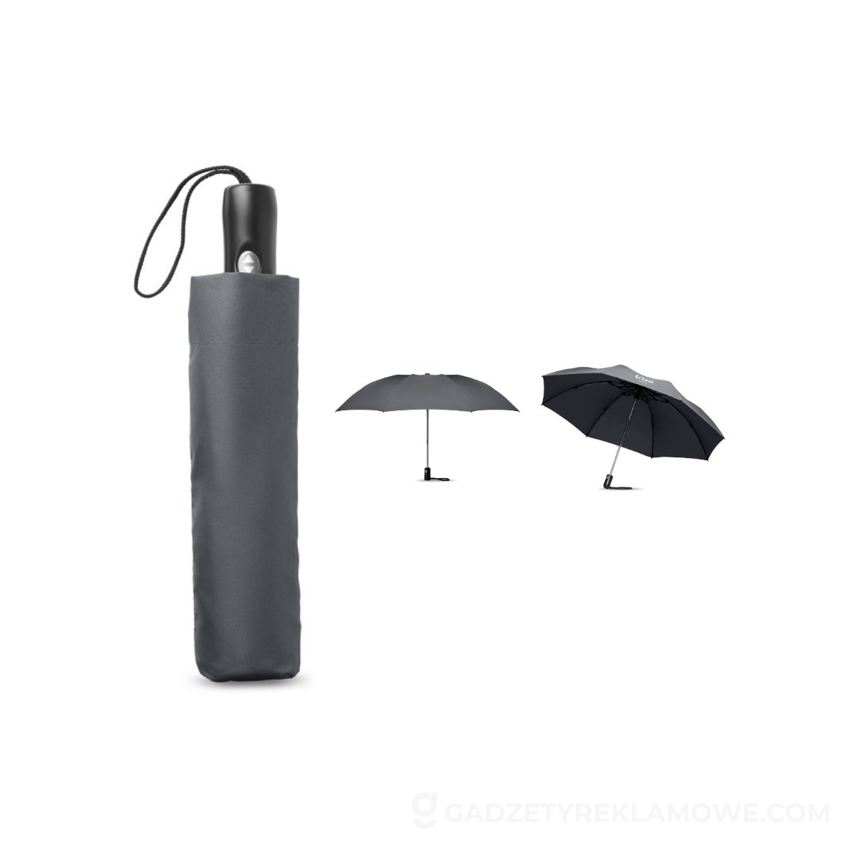 Składany odwrócony parasol DUNDEE FOLDABLE - szary