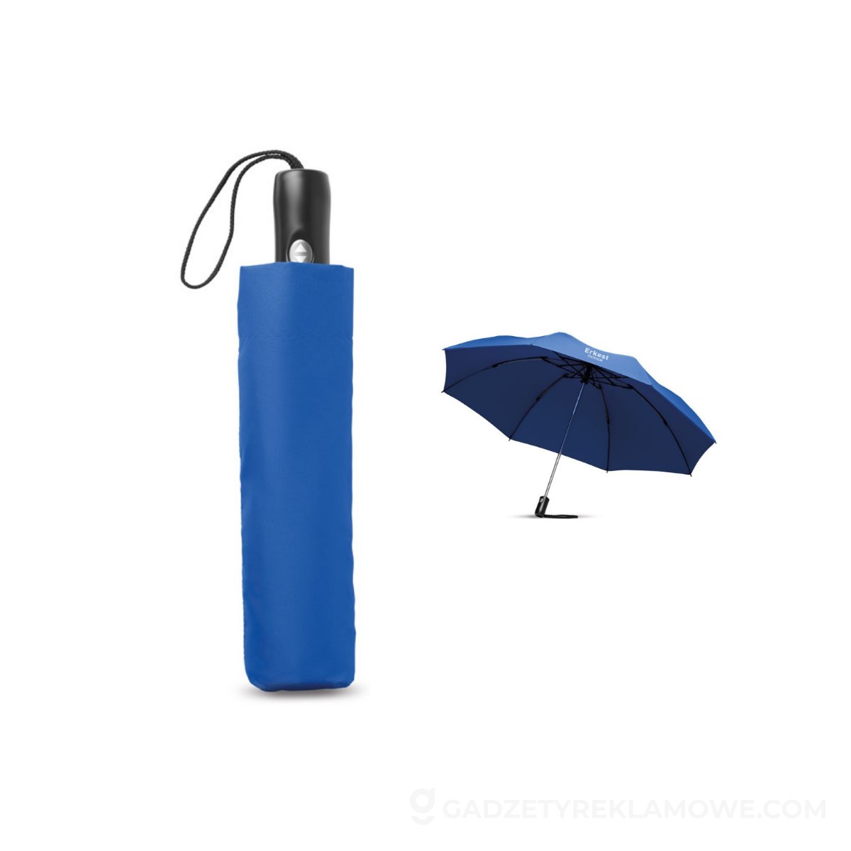 Gadżety reklamowe Wągrowiec 9 Składany odwrócony parasol DUNDEE FOLDABLE - niebieski