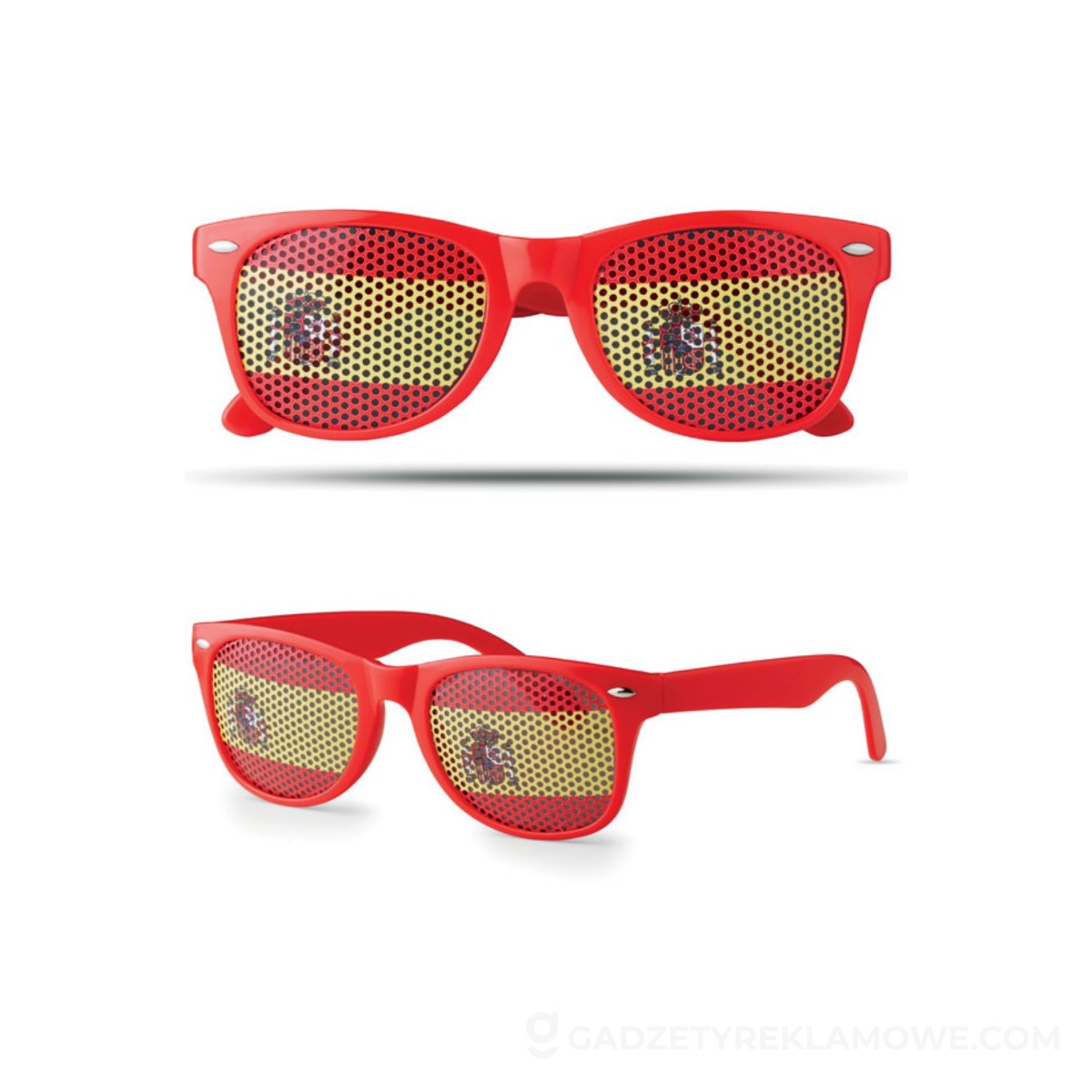 Gadżety reklamowe Piekary Śląskie 6 Okulary przeciwsłoneczne FLAG FUN - czerwone