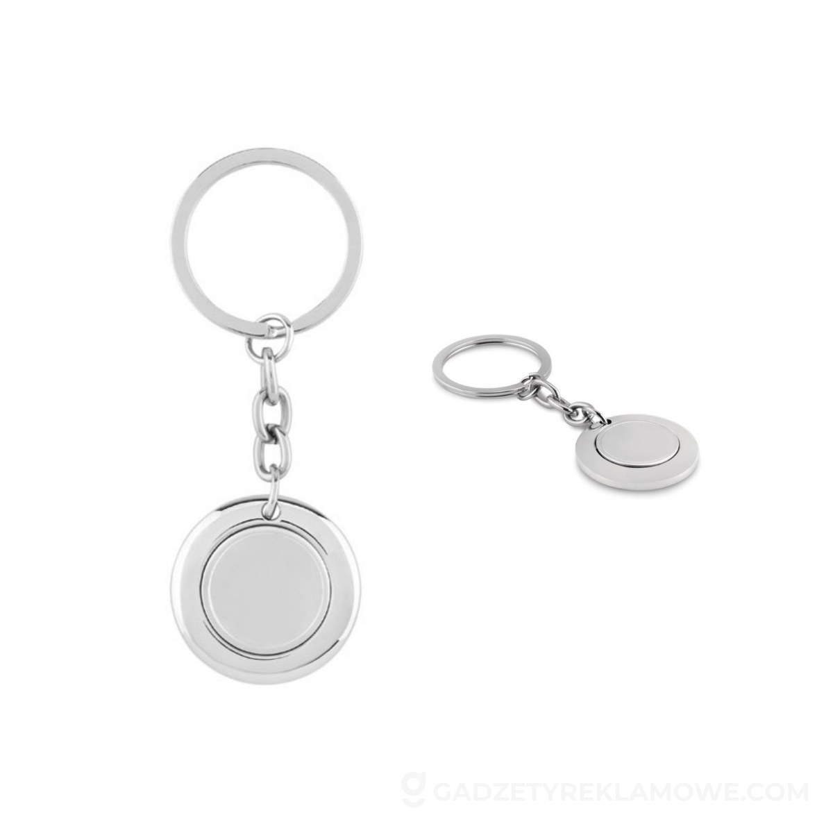 Brelok z żetonem FLAT RING - srebrny