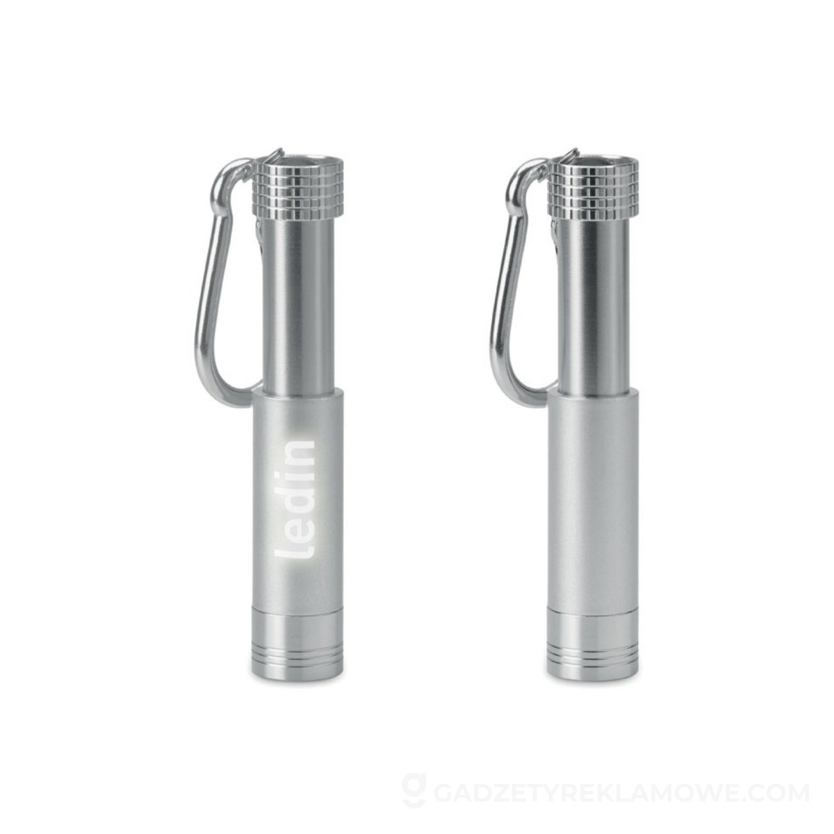Brelok aluminiowy LED POP LIGHT - srebrny