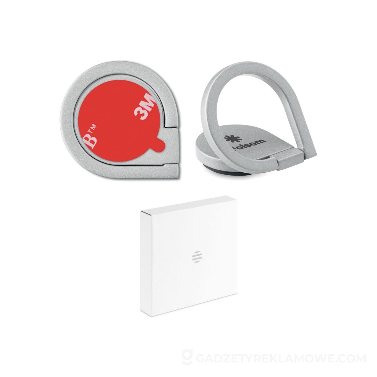 Uchwyt na telefon DROP RING - srebrny
