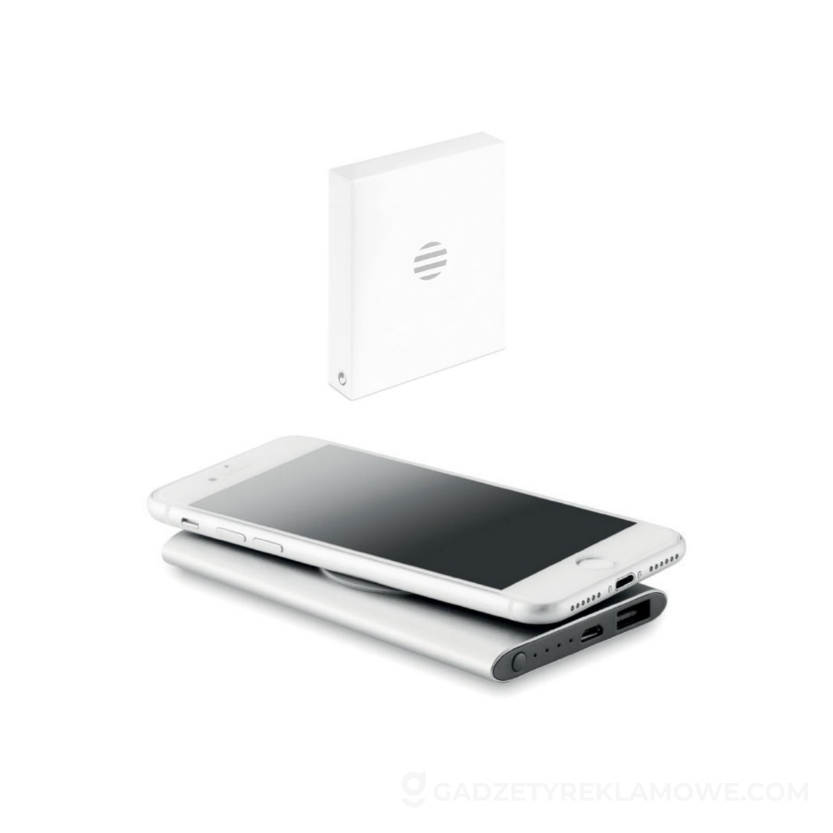 Powerbank bezprzewodowy Power&Wireless - srebrny