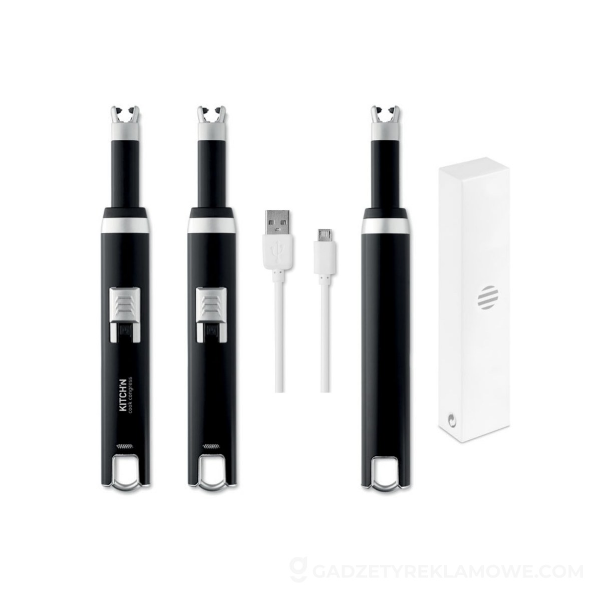 Duża zapalniczka USB FLASMA PLUS - czarna