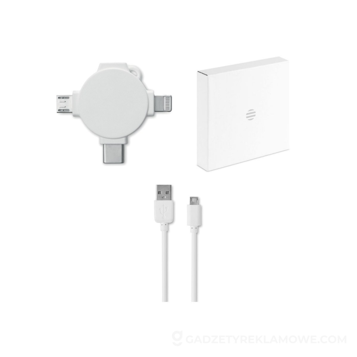 Adapter do kabli 3 w 1 LIGO CABLE - biały