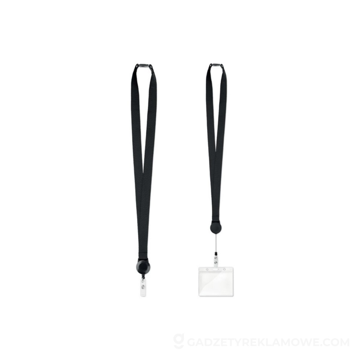 Smycz z wysuwanym uchwytem ZIP LANYARD - czarna