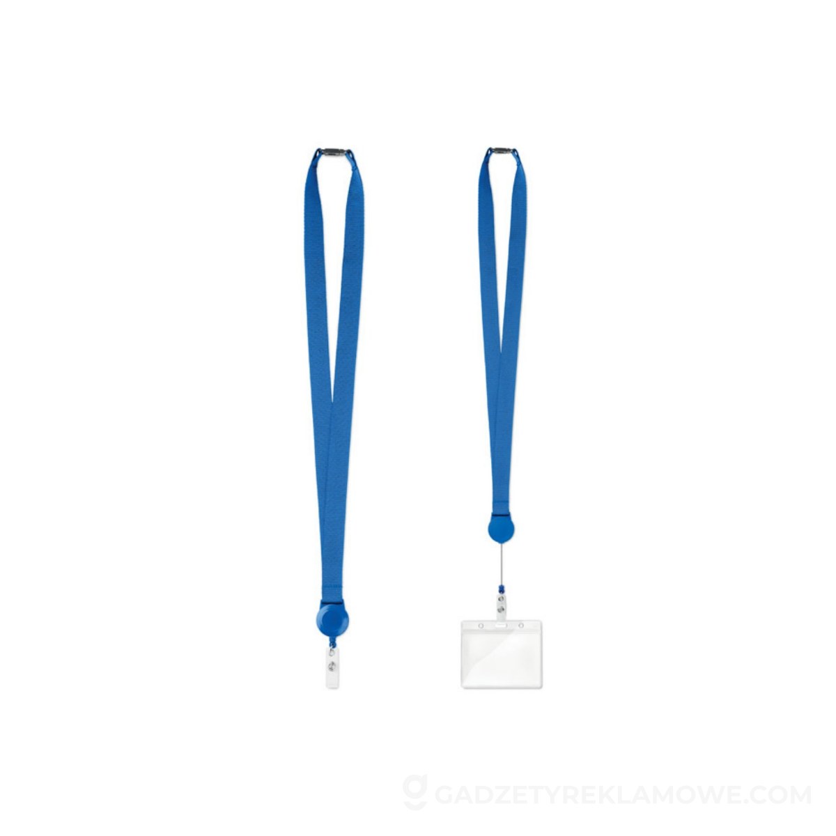 Smycz z wysuwanym uchwytem ZIP LANYARD - niebieska