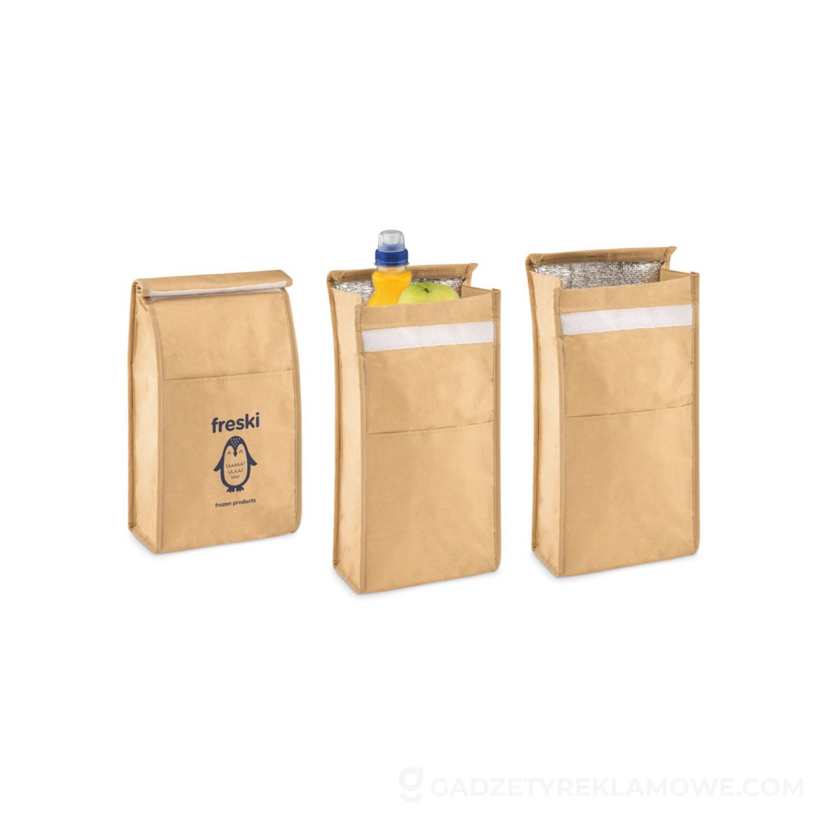 Gadżety reklamowe Leszno 11 Torba na lunch z papieru PAPERLUNCH - beżowa