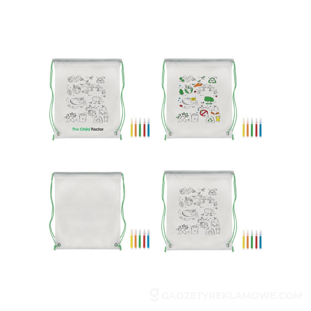 MO9887-48-wariantu-watermark Worek ze sznurkiem z włókniny CARRYDRAW - limonkowy