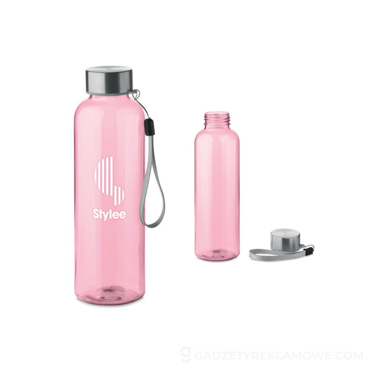 Butelka 500 ml z RPET UTAH RPET - przezroczysta różowa