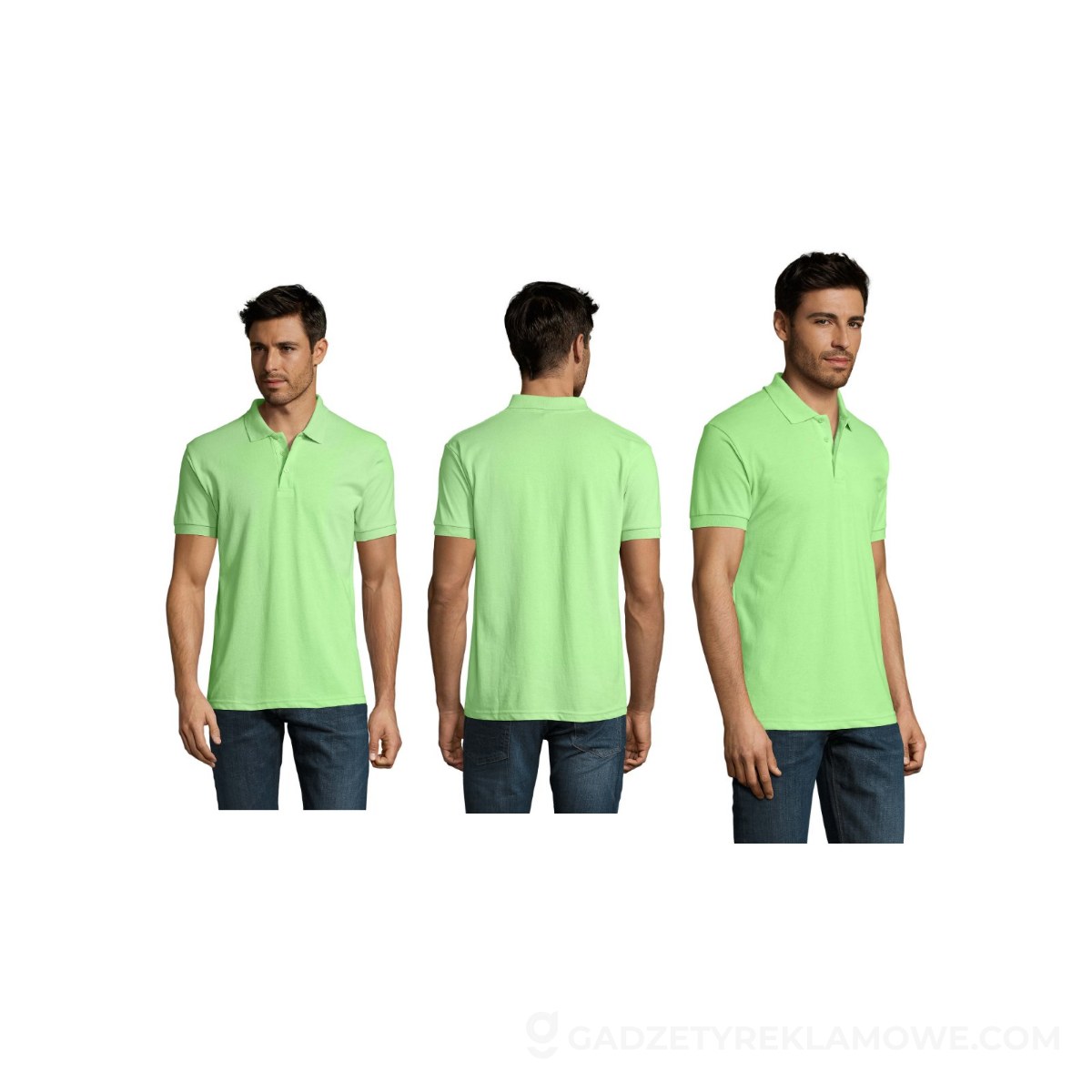 PRIME Męskie polo 200g PRIME MEN - Apple Green - S