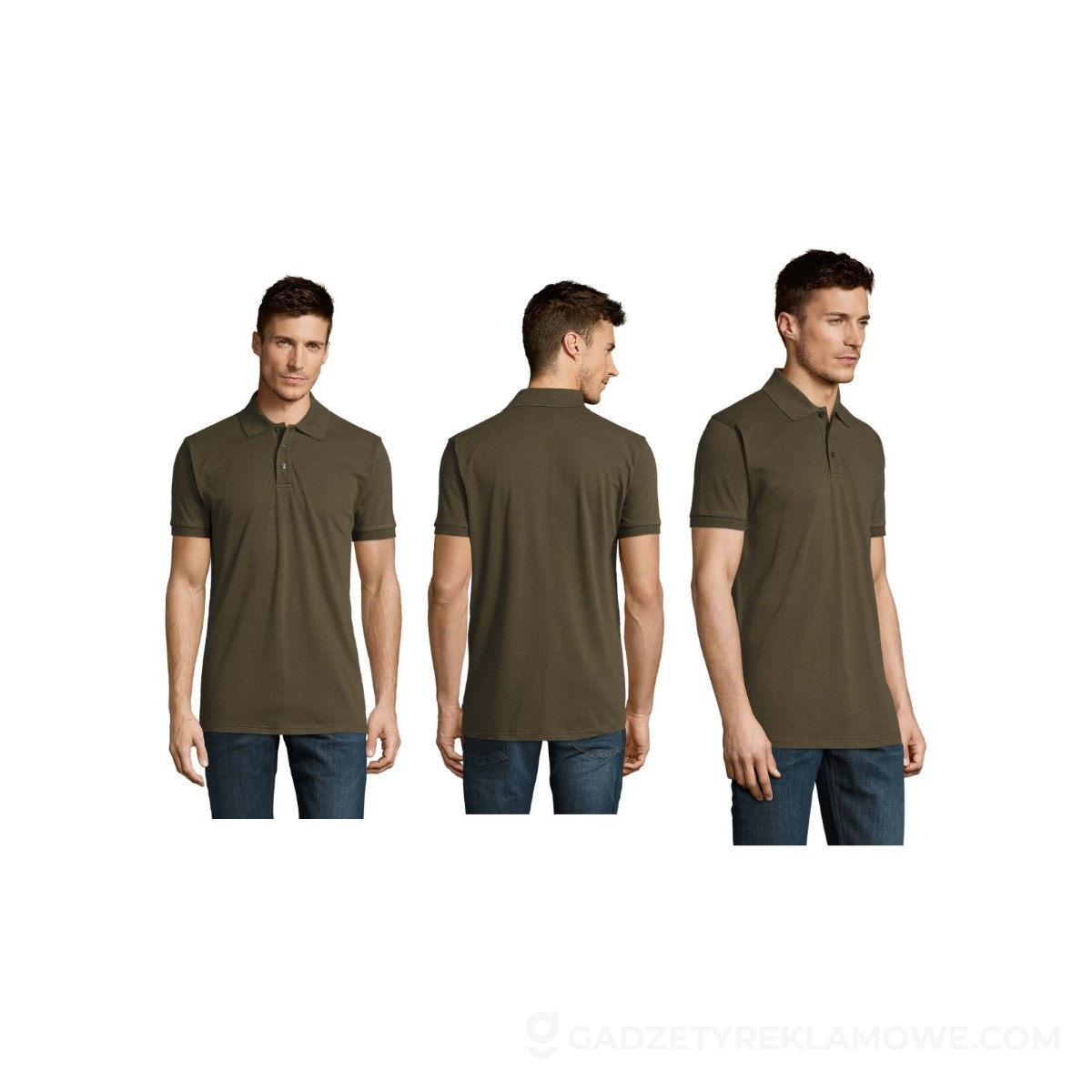 PRIME Męskie polo 200g PRIME MEN - Army - S