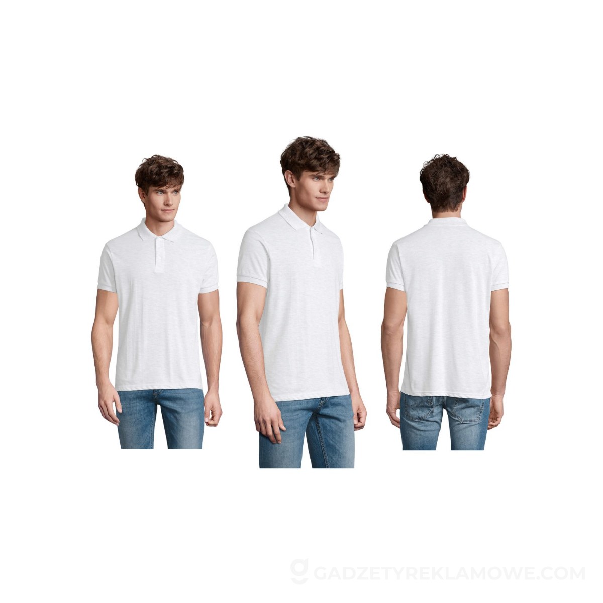 PRIME Męskie polo 200g PRIME MEN - Popielaty - XXL