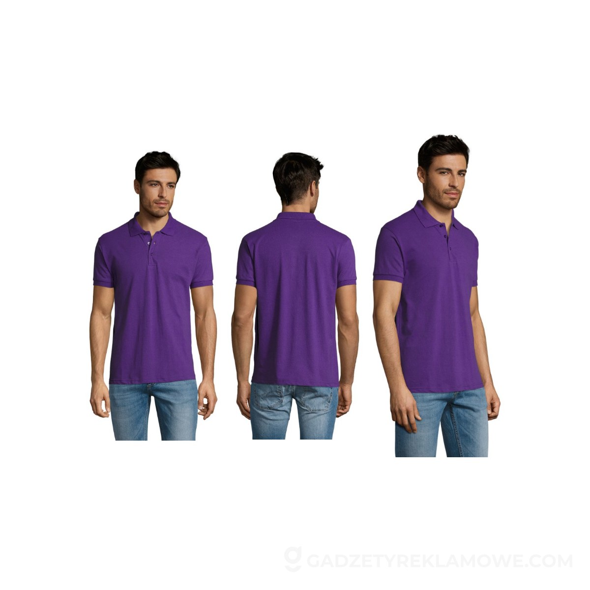 PRIME Męskie polo 200g PRIME MEN - Dark Purple - XXL