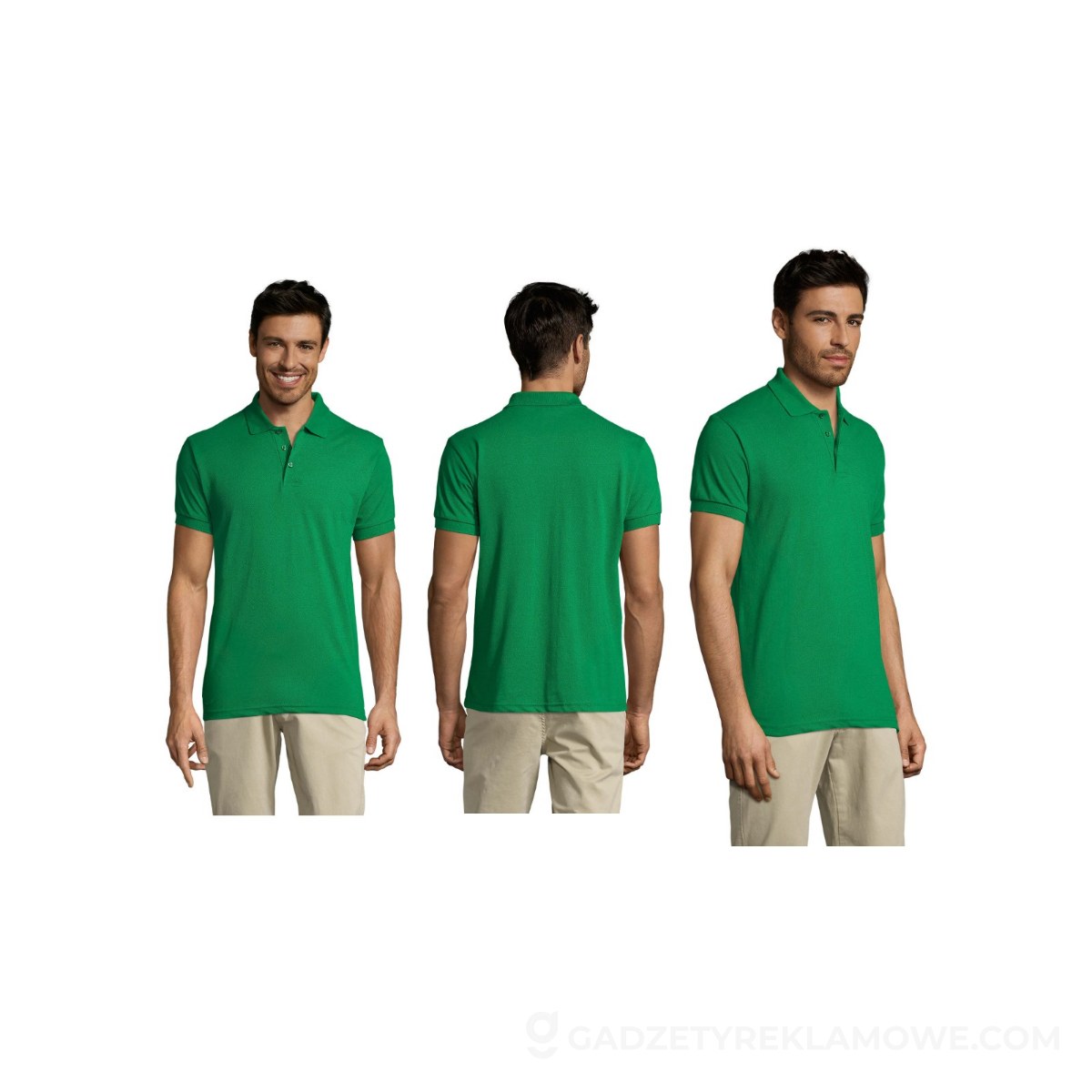 PRIME Męskie polo 200g PRIME MEN - Zielone - L