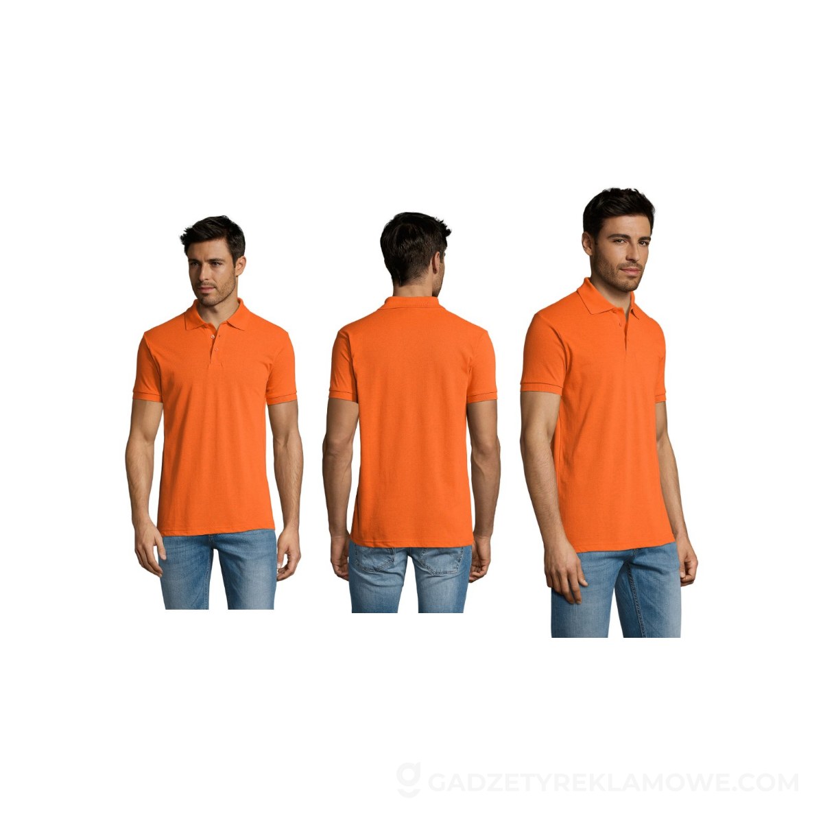 PRIME Męskie polo 200g PRIME MEN - Pomarańczowe - M