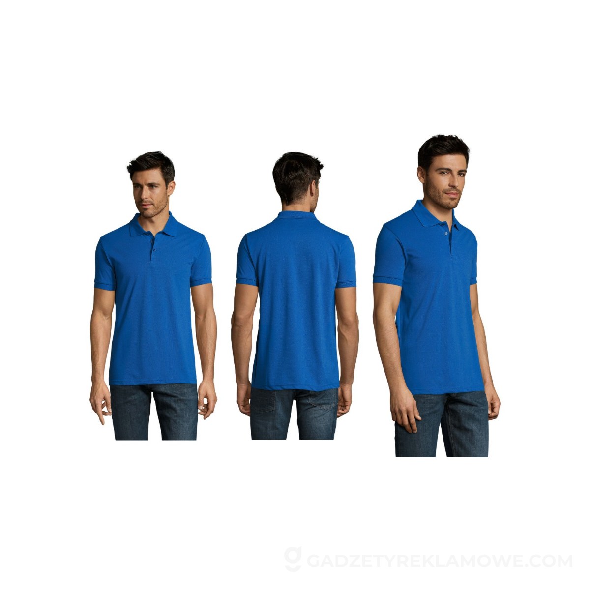 PRIME Męskie polo 200g PRIME MEN - Niebieskie - L