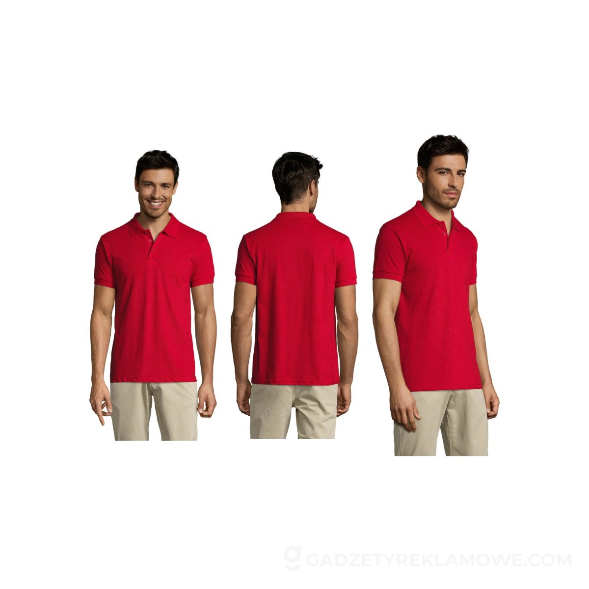 PRIME Męskie polo 200g PRIME MEN - Czerwone - L
