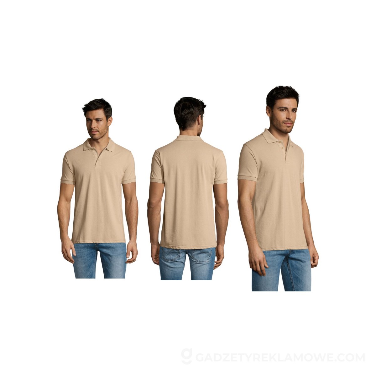 PRIME Męskie polo 200g PRIME MEN - Sand - L