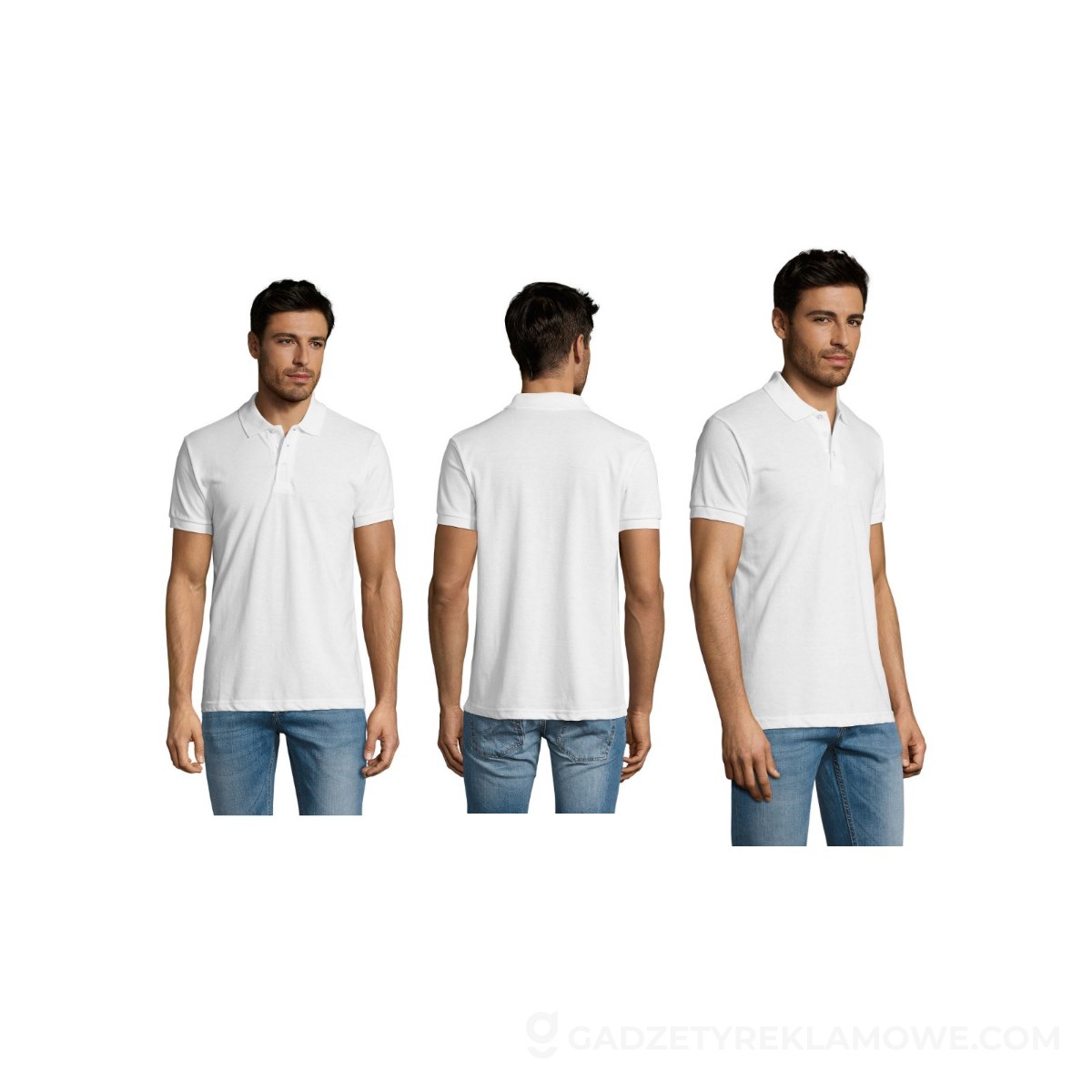 PRIME Męskie polo 200g PRIME MEN - Biały - S