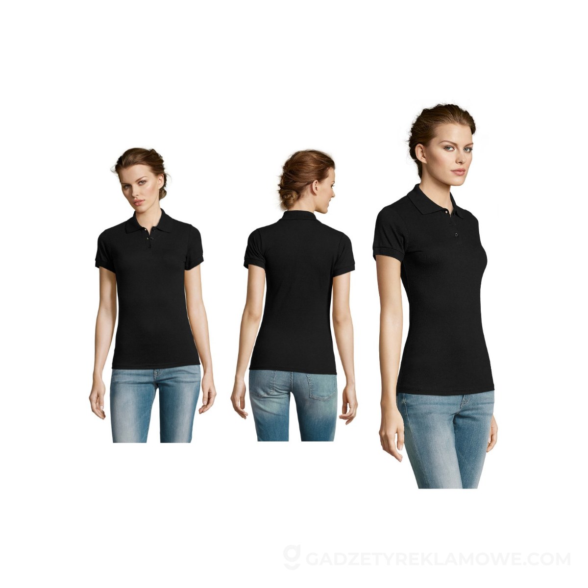 PRIME Damskie POLO 200g PRIME WOMEN - Czarna - L